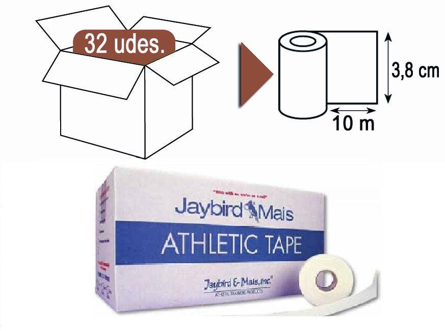 Jaybird PRO-WHITE 3,8 cm x 13,7 m valkoinen urheiluteippi