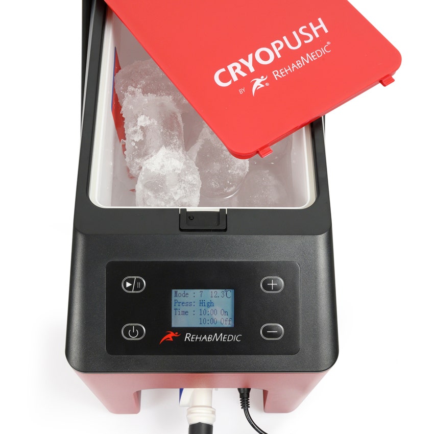 CryoPush kompressio- ja kylmäjärjestelmä, aktiivinen kryoterapialaite